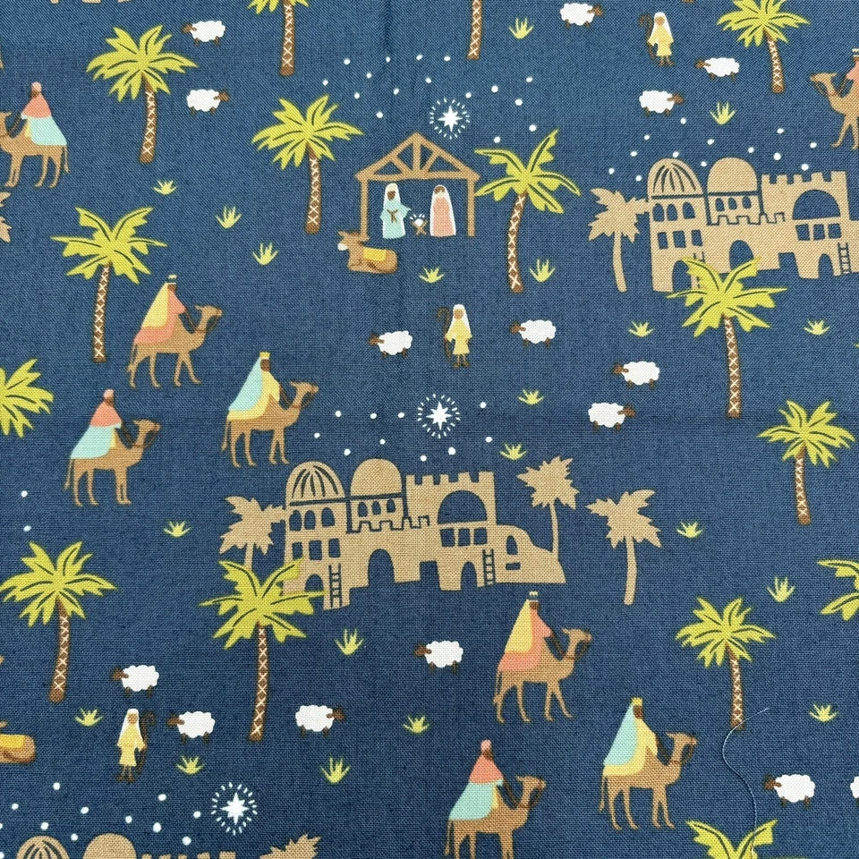 2 Yds Moda Fabrics Joyful Oh Little Town Midnight Christmas Bethlehem 20801 Quit - Image 3 of 4