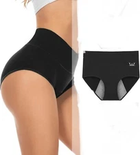 NEW PULIOU sz S Black Period Underwear Heavy Flow Menstrual Panty Leak proof Y18