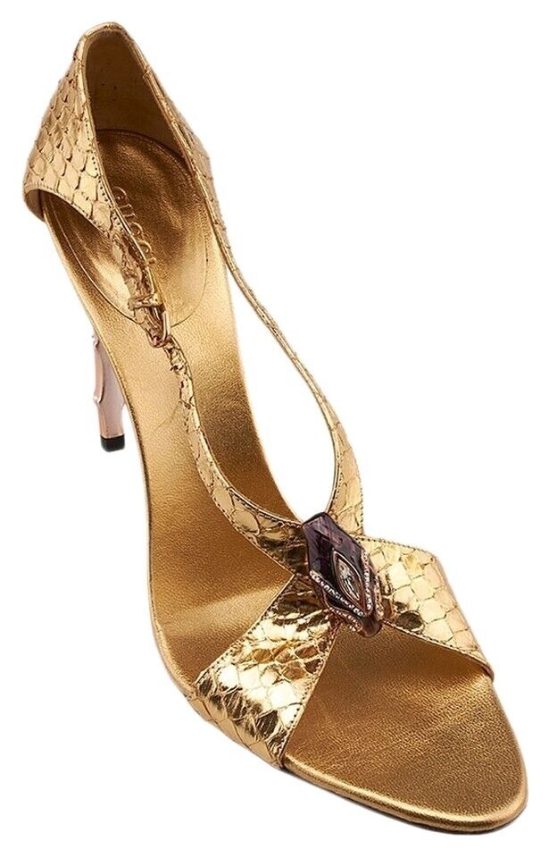 New Tom Ford for Gucci S/S 2004 Gold Python Jeweled Bamboo New Tom Ford for Gucci S/S 2004 Gold Python Jeweled Bamboo