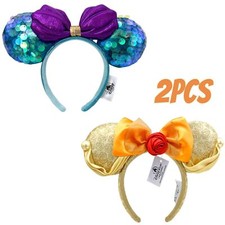 Disney- Little Mermaid Ariel Dinglehopper Ears Belle Beauty  the Beast Headband