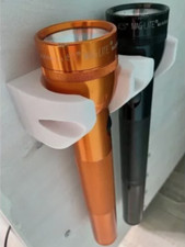 Wall Mounted Holder for Two MagLite D Cell Flashlights BLACK 