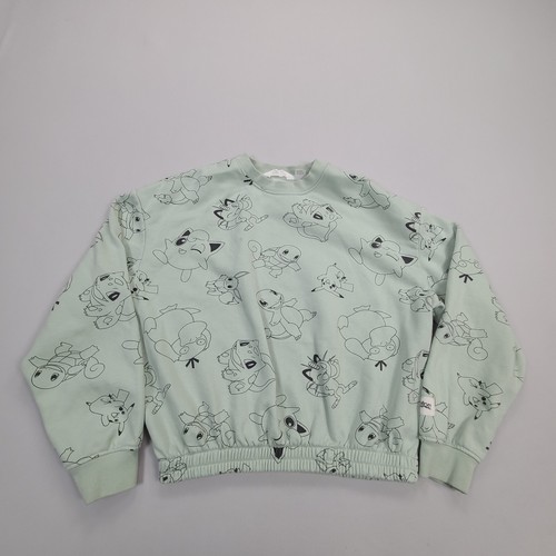 Pokemon Sweater Girls 16 - 18 Green Sweatshirt H & M Casual Comfort Stylish - 第 1/8 張圖片