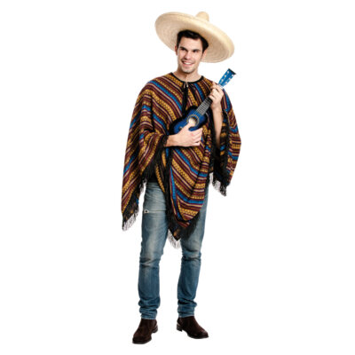 Mexikaner Kostüm Herren Poncho Mexiko Karneval Fasching Männer große Größen
