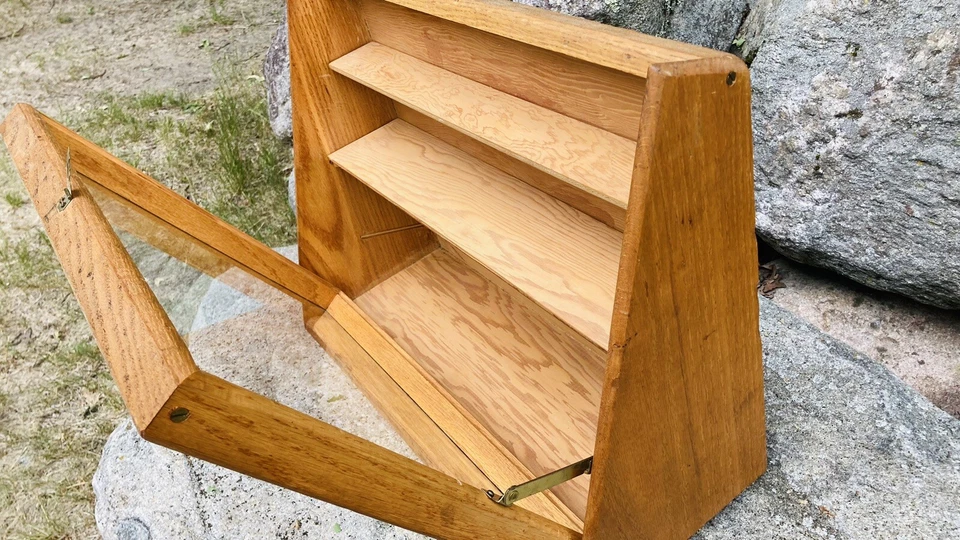 Vitrina de madera de roble encimera tienda pluma estilográfica ideal Waterman vintage Foto 2 de 4