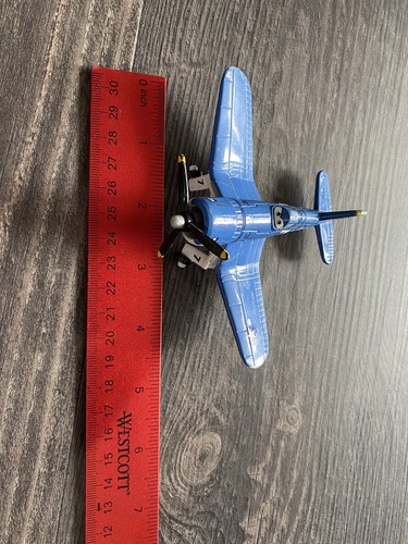DISNEY PIXAR PLANES #7 SKIPPER RILEY BLUE 4.5" WIDE DIECAST TOY AIRPLANE MATTEL - Picture 6 of 7