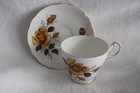 Vintage Regency Yellow Rose Pattern Footed Teacup and Saucer — photo 1