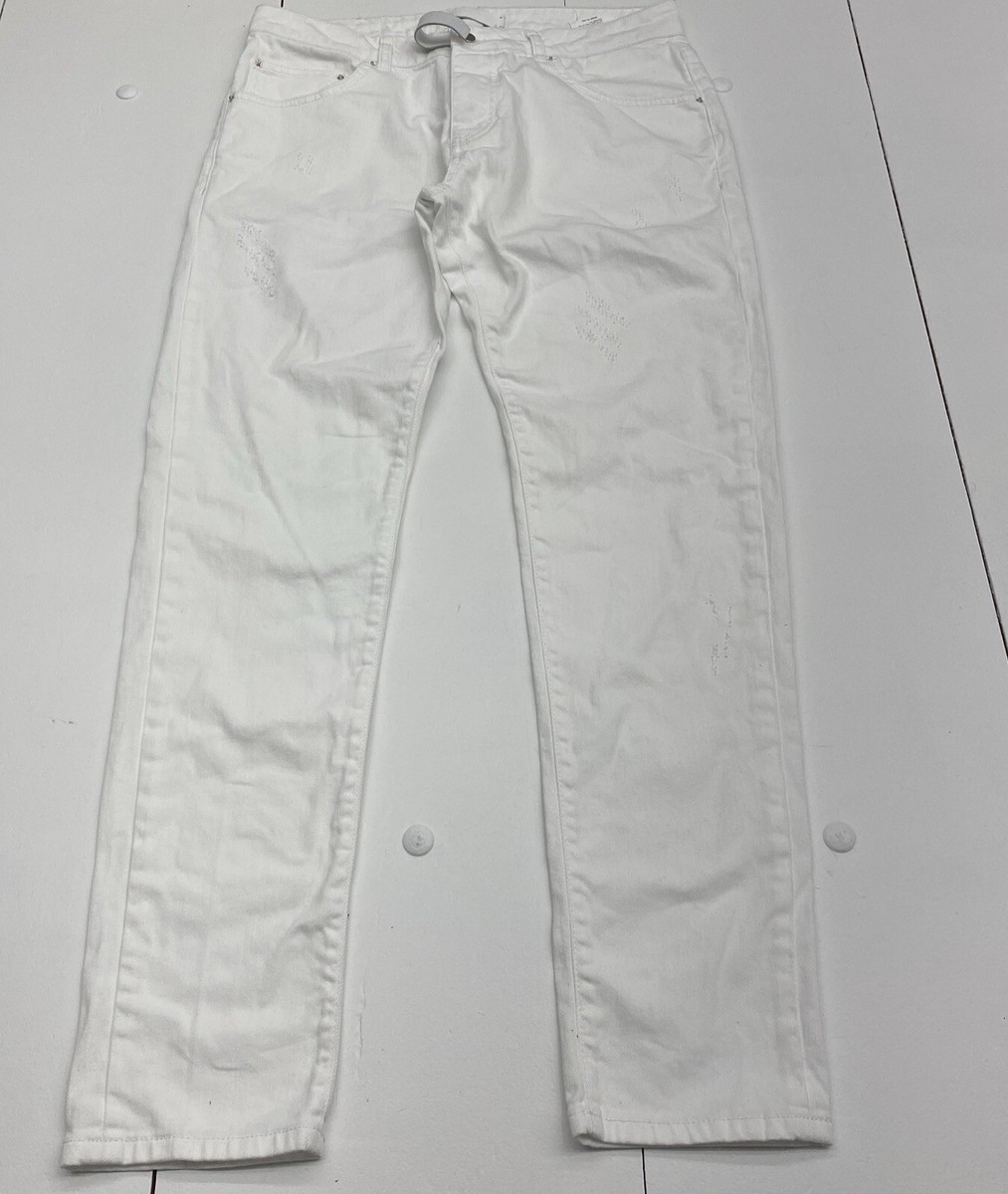 Amiri MX1 Skinny Fit Distressed White Denim Jeans Mens Size 34