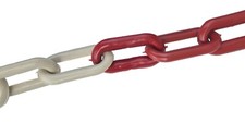 25m 8mm PLASTIC CHAIN Linked JSP RF HDC000-275-460 Red White Safety Barrier