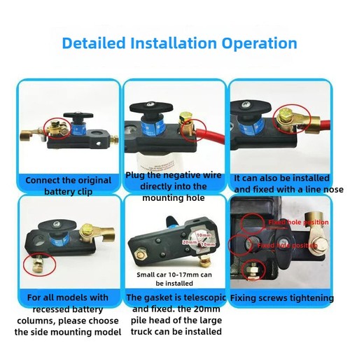 2X 12/24V Car Battery Isolator Boat Van Power Cut Off Switch Disconnect Terminal - Picture 13 of 14