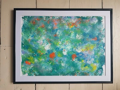 ORIGINAL ABSTRAKTES ACRYL/ÖLGEMÄLDE GERAHMT SIGNIERT CHARLES T. NAGELNEU. 