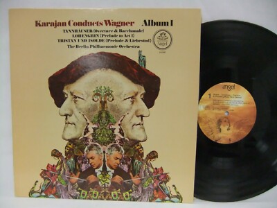 Karajan Conducts Wagner Album 1 Berlin Philharmonic 1975 LP Angel S 37097 Record