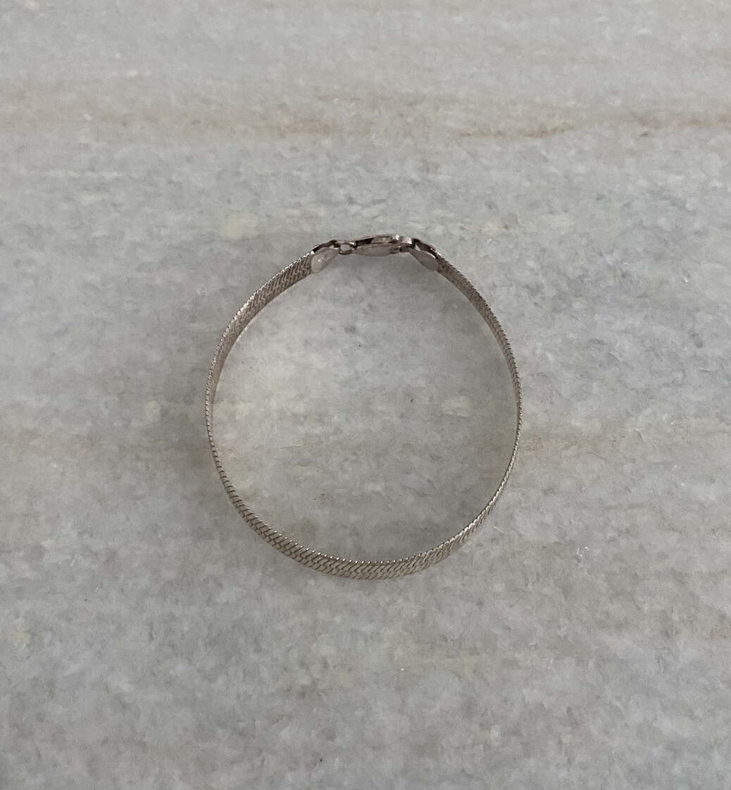 Sterling Silver 925 SU Made In Italy Herringbone Chain Bracelet