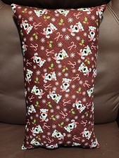 NEW Handcraft Handmade Comfy Maroon Christmas Dog Bed Back throw pillow 19"X10"