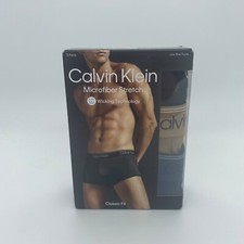 Calvin Klein Men's 3-Pack Microfiber Stretch Low Rise Trunk Blue Black Beige XL