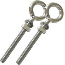 Hammock Hooks, 2 Pack M10 Stainless Steel Eye Bolt 4" Heavy Duty 2