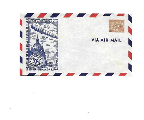 Zeppelin / 29.8.1909 LZ III über Berlin, Abbildung in ungebrauchtem Privat-GSU  - Bild 1 von 2