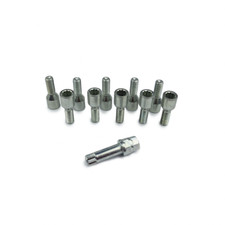 10x Radschraube M14x1,25 30mm Kegelbund 60° Sternschraube Barracuda Silber