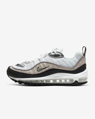 Nike Air Max 98 AH6799-116 Blanco Negro Metálico Plata de arena del  desierto | eBay