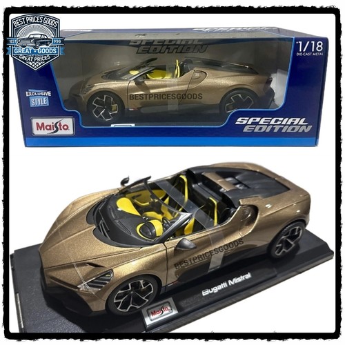 Modellino Auto BBurago 1/18 Bugatti W16 Mistral 2023 Black | Motorsport