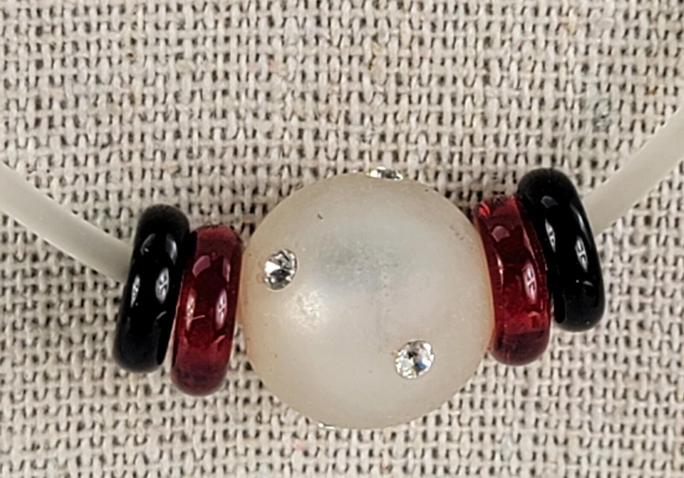 Многоцветный подвеска прозрачный силиконовый шнур ожерелье 18» серебро омар застежка - Изображение 3 из 4