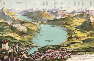 Postcard Bernese Berner Oberland Thunersee Brienzersee Thun Switzerland