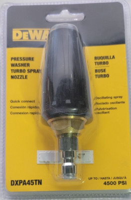 DEWALT 4500 PSI Turbo Nozzle powerful jet of oscillating water Model #DXPA45TN
