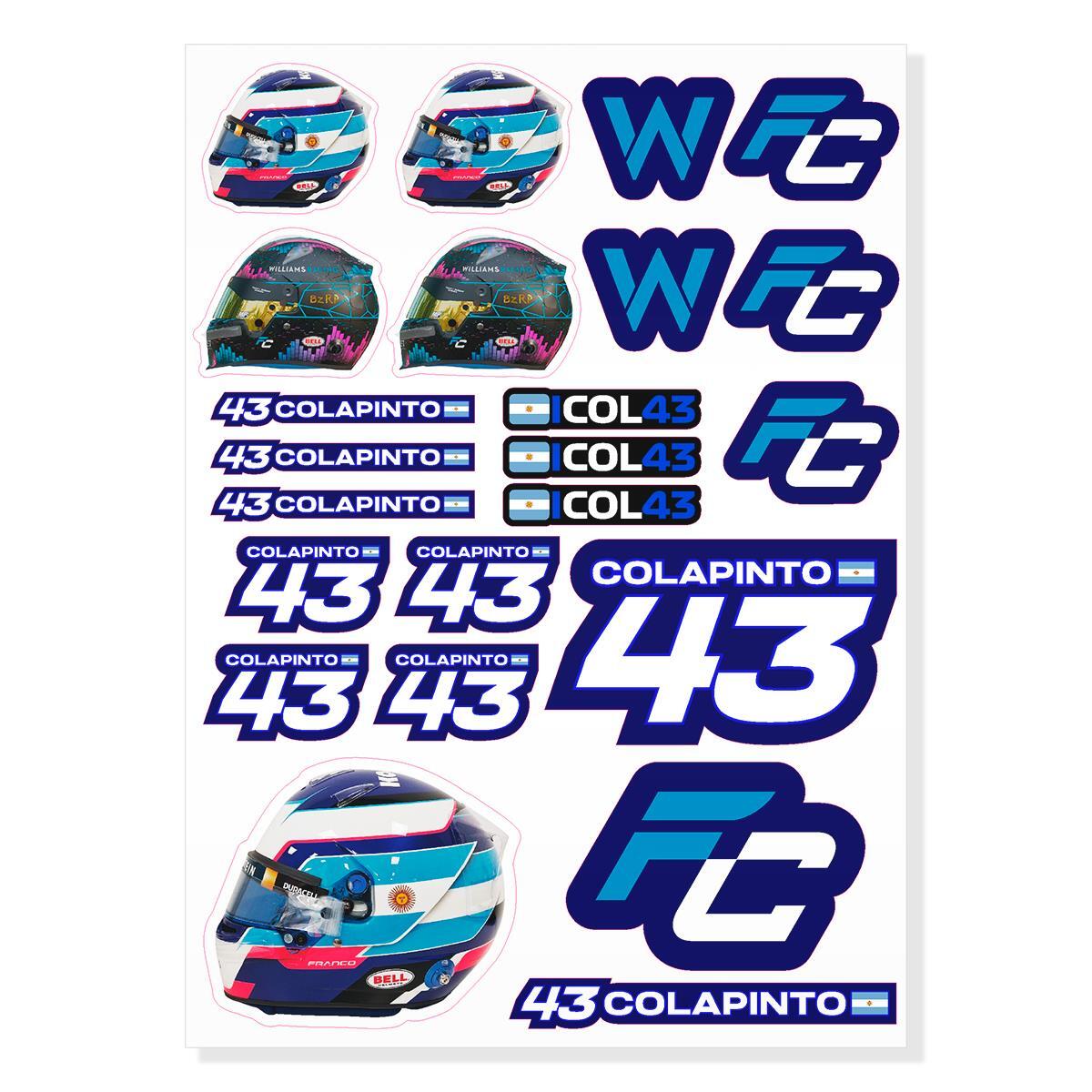 Franco Colapinto F1 Formula One A4 Printed Vinyl Decal Sticker 