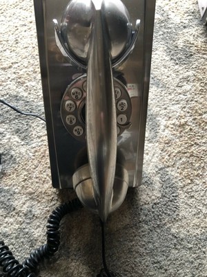 Silver Chrome Grand Wall Phone Telephone Pottery Barn Vintage