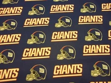 NEW YORK GIANTS NFL 100% COTTON 1 REMNANT 34"  PIECE  NEW DESIGN "GO GIANTS"
