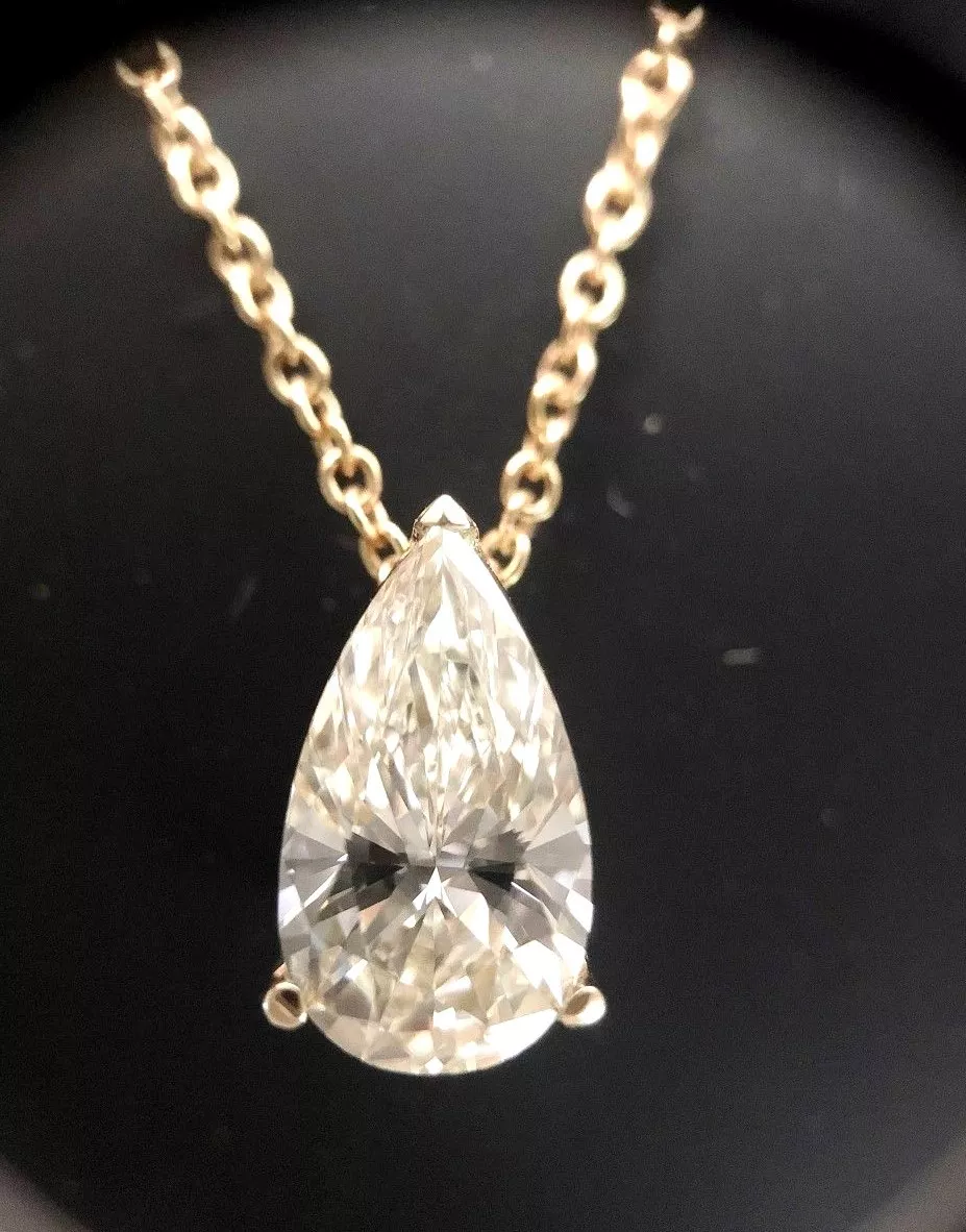 2.62-carat Pear-shaped Diamond Platinum Pendant | Wixon Jewelers