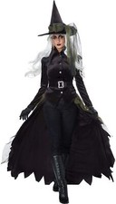 Gothic Witch Wicked Black Classic Evil Fancy Dress Up Halloween Adult Costume
