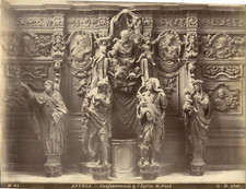 G.H. Belgique, Anvers, Confessionnal à l'Eglise St. Paul Vintage albumen pr