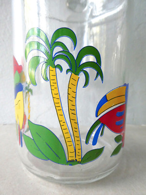 Service à limonade orangeade vintage en verre Service à limonade orangeade vintage en verre