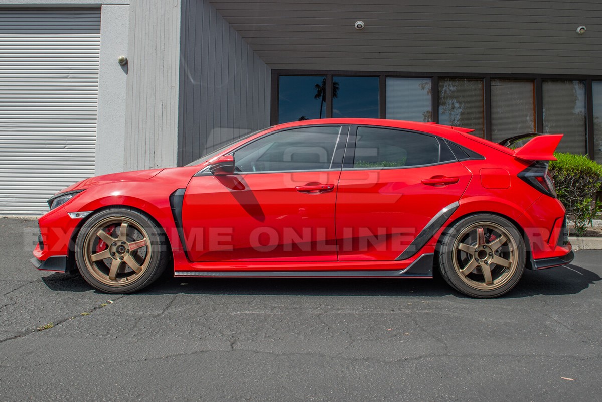 VRS CARBON FIBER Rear Door Fender Side Wheel Trim For 17-21 Civic