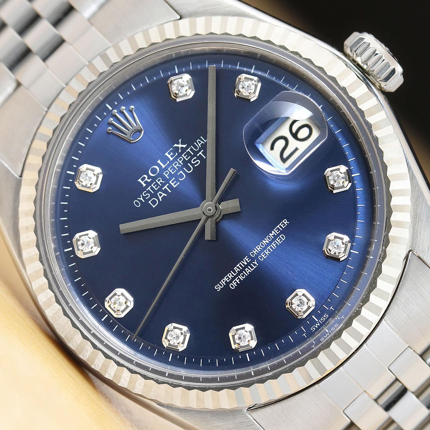 ROLEX DATEJUST BLUE 18K WHITE GOLD