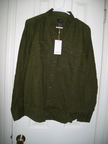 Herren Gr. S Leinen Langarm Hemd NEU von Quitte in der Farbe Oliv