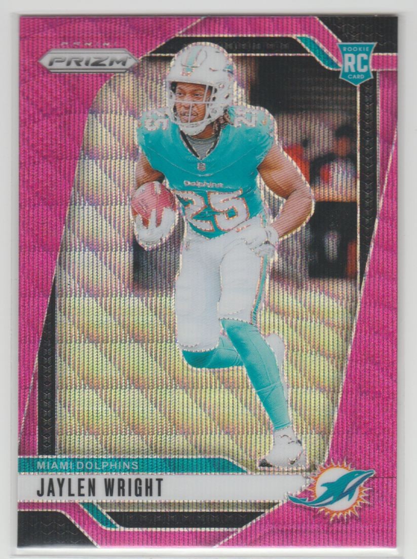 2024 Panini Prizm Pink Wave Jaylen Wright Rookie Miami Dolphins #348