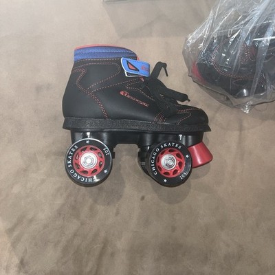 Chicago Roller Skates Kids Size J13 Black & Red  Preowned 