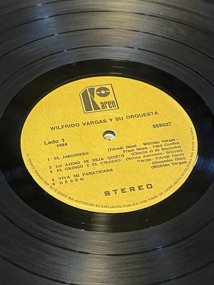 Wilfrido Vargas – El Jardinero - Karen 1984 Colombia Foto 4 de 4