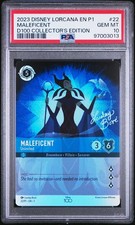 2023 DISNEY LORCANA EN D100 COLLECTORS EDITION 22 MALEFICENT - UNINVITED PSA 10