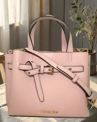 Michael Kors Emilia Women Small Bag Purse Leather Satchel Handbag Powder Blush