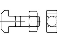 10 X Hammerschrauben Din 186-4.6 Mit Vierkant M20X100, Cab Fastening
