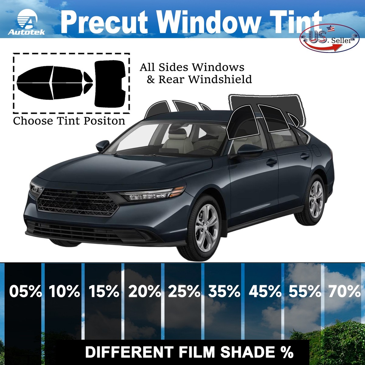 Computerized Custom PreCut 2Ply Window Tint Film Kit For ALL Honda