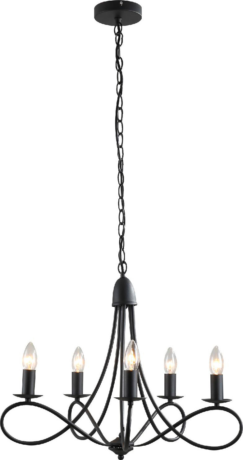 Lampadario 5 Candelieri Pieghevole Altezza Regolabile Acciaio DecHome