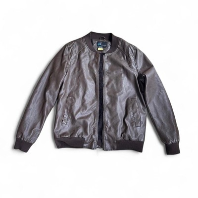 Brown Leather I5 Apparel Bomber Jacket, Medium