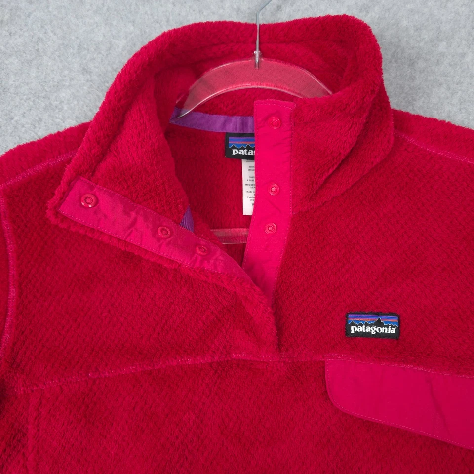 Patagonia Sweater Womens Medium Pink Re Tool Snap Tee Fleece Pullover Polartec - Image 4 of 4