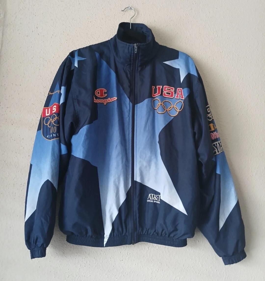 NIKE 90s アトランタオリンピック USA チーム ジャケット ネイビー Vintage USA Olympic Jacket Mens Large 1996 Atlanta Summer Games