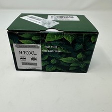 2 Pack 910XL High Yield Black Ink Cartridges Replaces HP 910 XL