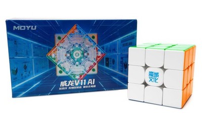 MoYu WeiLong AI 3x3 V11 (Magnetic, MagLev, Ball-Core, UV Coated) Speed Cube (OFF