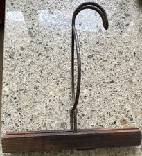 Antique Garment Clip Wood  Metal Pants Trouser Hanger, Dowagiac Michigan